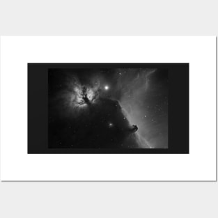 Deep space objects Flame Nebula and Horsehead Nebula in the constellation Orion Posters and Art